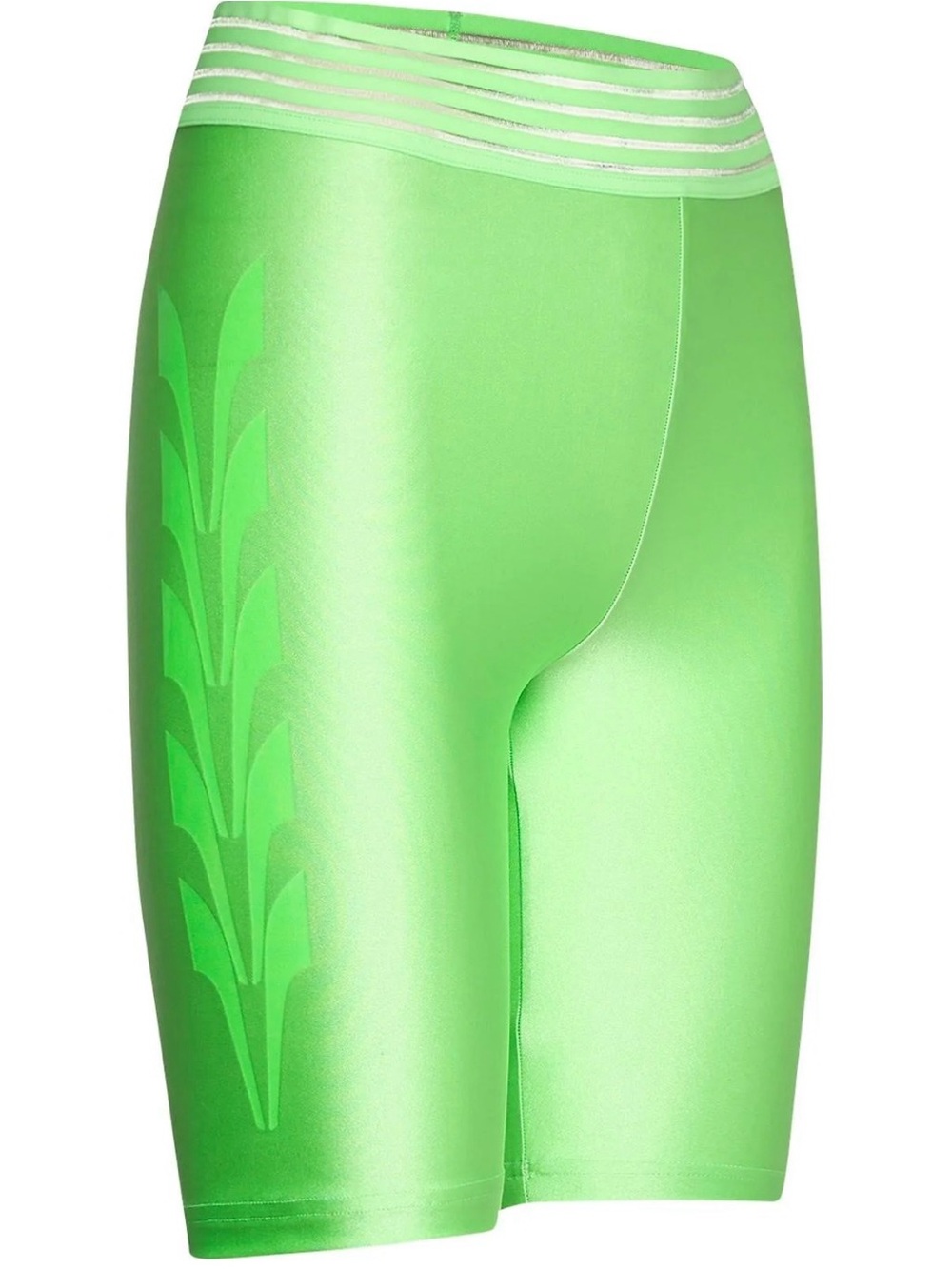 Puma Neon Green High-Waist Biker Shorts with Reflective Stripes